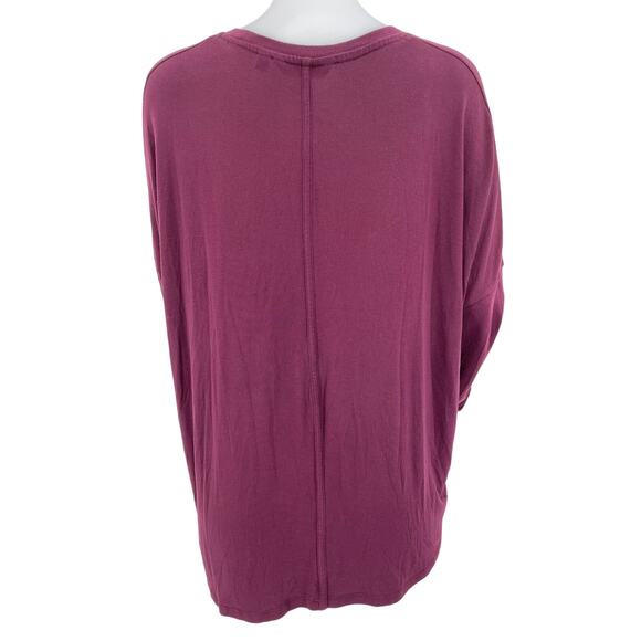 Athleta Berry Athletic Athleisure Asymmetrical Hem Long Sleeve Women's Top XS - Picture 4 of 7